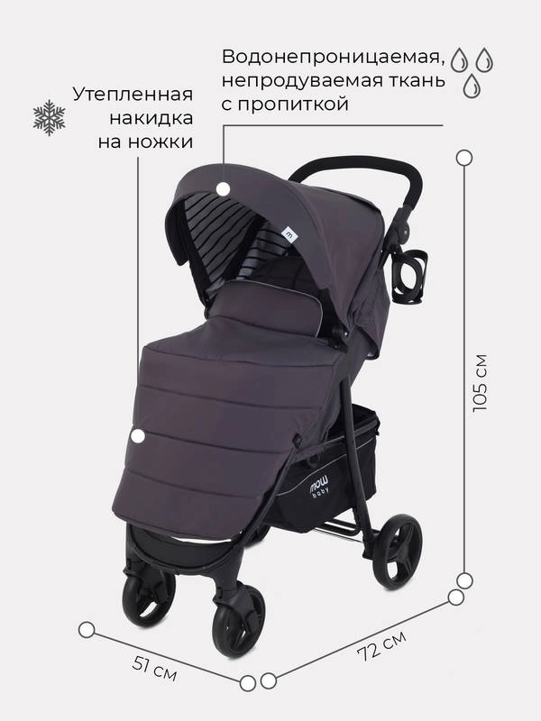 Коляска прогулочная Mowbaby Cross carbon