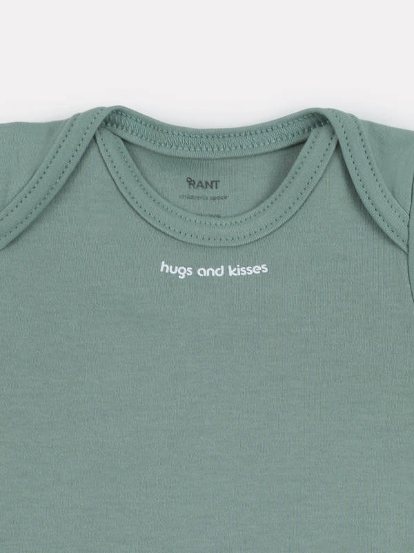 Боди Rant Hugs and kisses с коротким рукавом Sage green арт. 6272