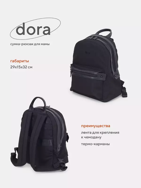 Сумка-рюкзак для мамы Rant Dora Black