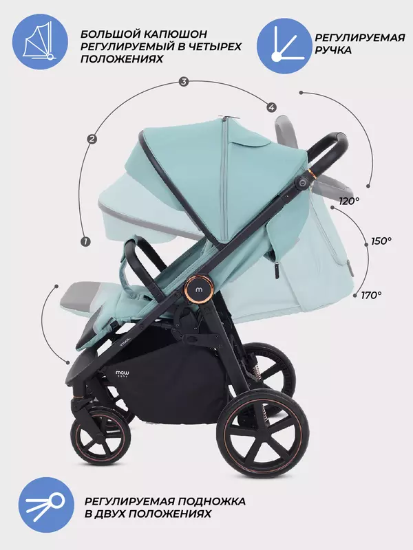 Коляска прогулочная Mowbaby Trail 2025 Green